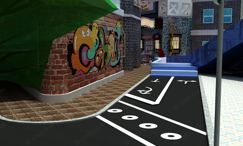 建筑風格淘氣堡街道結構圖