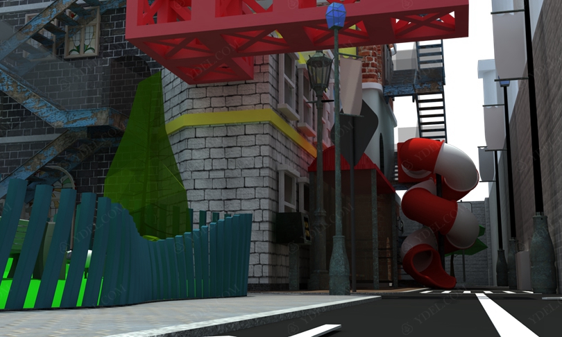 建筑風格淘氣堡旋轉(zhuǎn)滑梯