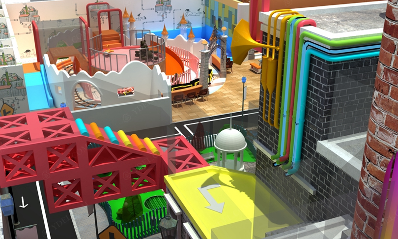 建筑風格淘氣堡游戲區(qū)域